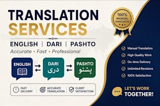 translate english urdu dari and pashto accurately