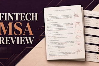 review and redline a fintech msa for commercial and compliance risks
