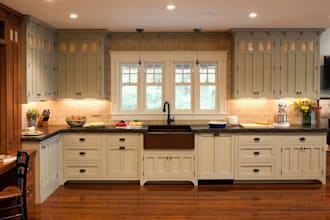 design modern 3d kitchen cabinetry, residential interior, interior rendering