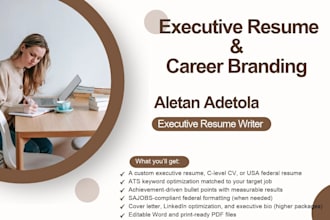 write an executive c suite or USA federal compliance resume and c level cv