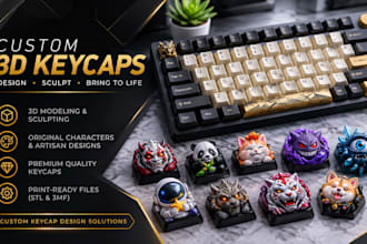 do 3d model and sculpt custom keycaps, characters, and artisan keycap designs