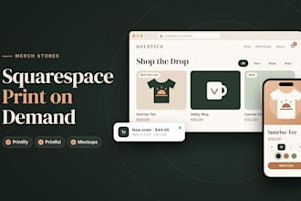 build squarespace print on demand store with printify and printful