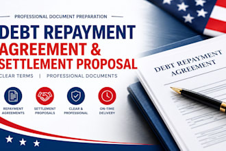 draft a debt repayment agreement and settlement proposal
