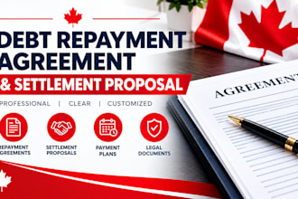 draft a debt repayment agreement and settlement proposal