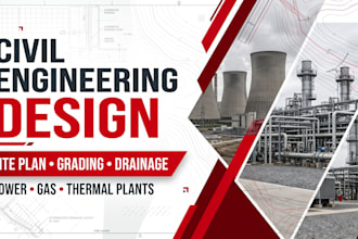 design site plan , grading , drainage plan power plant gas and thermal plant