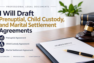 draft prenuptial, child custody, and marital settlement agreements