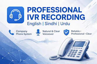 record professional english urdu and sindhi IVR for company phone system