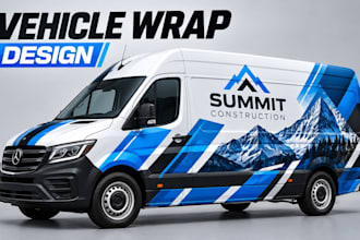 design vehicle wrap, car wrap, van wrap, truck wrap, fleet graphics and branding