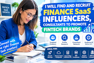 find and recruit finance saas influencers, consultants to promote fintech brands
