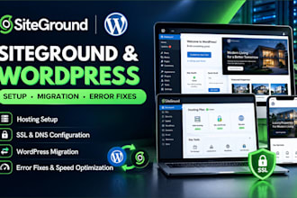 siteground website setup, wordpress migration, hosting and website error fixes
