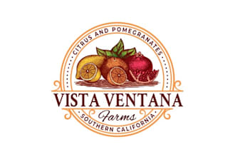 design citrus and pomegranates farm logo