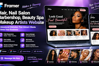 do hair nail salon barbershop beauty spa makeup artists website via framer