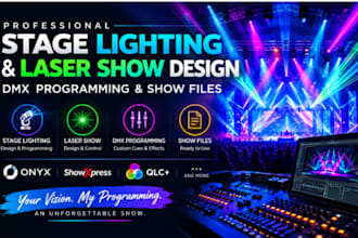 create professional stage lighting laser show design dmx programming and show fi