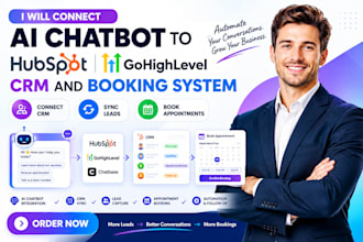 connect ai chatbot to hubspot, lead booking system, gohighlevel crm, chatbase