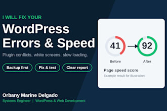 fix wordpress errors, speed up your site and solve plugin conflicts