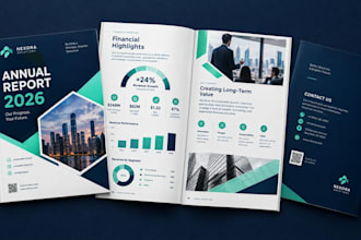 design a professional annual report, business report and corporate booklet