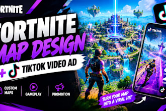 design awesome fortnite map, make you a tiktok video add for your fortnite map