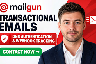 configure mailgun transactional emails, dns authentication and webhook tracking