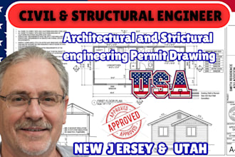 sign and seal architectural and structural permit drawing for new jersey, utah
