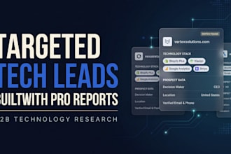 provide builtwith pro reports and targeted technology leads