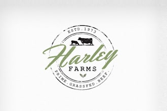 create a unique and vintage farm logo design