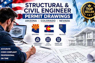structural civil engineer arizona,colorado,permit set nv drawing layout