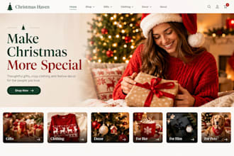 design christmas shopify store holiday gift store christmas clothing website