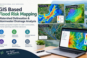 gis based flood risk map watershed delineation and stormwater drainage analysis
