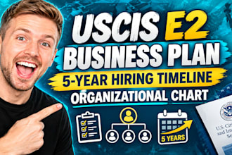 uscis e2 business plan with 5year hiring timeline scale and organizational chart