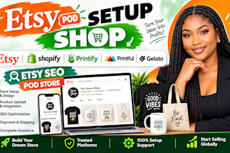 setup etsy pod shop etsy shopify printify printful etsy seo pod store