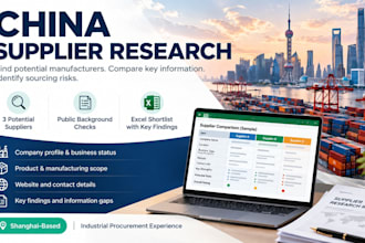 research and shortlist chinese manufacturers and suppliers