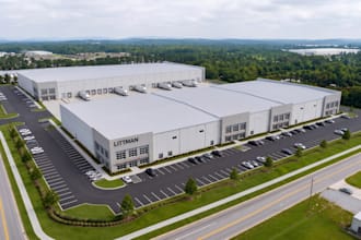 3d warehouse design, industrial building, 3d factory model, 3d commercial render