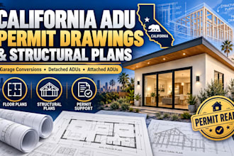 design california adu permit drawings and structural plans