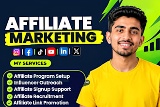 manage affiliate marketing, recruit affiliates, and promote affiliate program