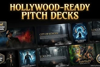 design cinematic film pitch deck, movie investor pitch deck and TV series
