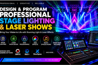 design and program professional stage lighting and laser shows program onyx, qlc