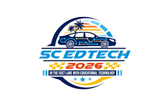 design racing theme educational technology conference logo