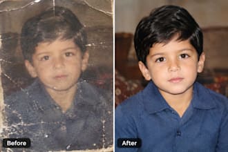 urgently colorize old damage photo, fix blurry picture, and image restoration