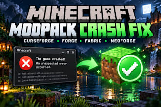 do fix minecraft curseforge, forge, fabric, neoforge modpack crashes and errors