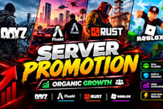 promote minecraft, dayz, fivem, rust, gaming, discord server promotion fivem ads