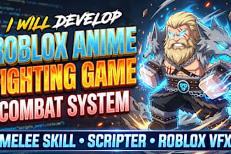 develop roblox anime fighting game combat system melee skill scripter roblox vfx