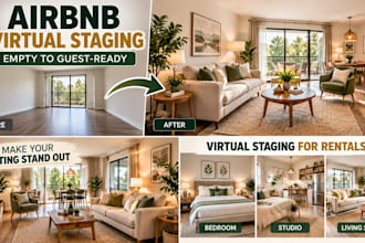 virtually stage airbnb, vacation rental and apartment listing photos