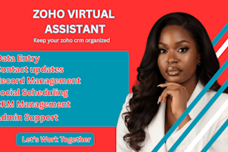 be your zoho CRM, zoho one, zoho books, social and forms zoho virtual assistant