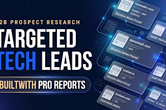 provide builtwith pro reports and targeted technology leads