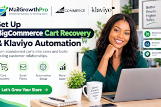 set up bigcommerce cart recovery klaviyo automation and email flows
