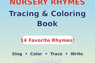 design a custom kids tracing and coloring workbook