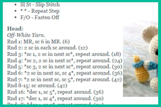 translate a crochet pattern, spanish,english