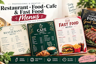 design restaurant, food, cafe and fast food menus