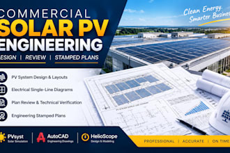 design, review and stamp commercial solar pv engineering plans