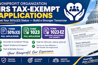 help with irs form 1023,1023 ez and 501c3 non profit tax application